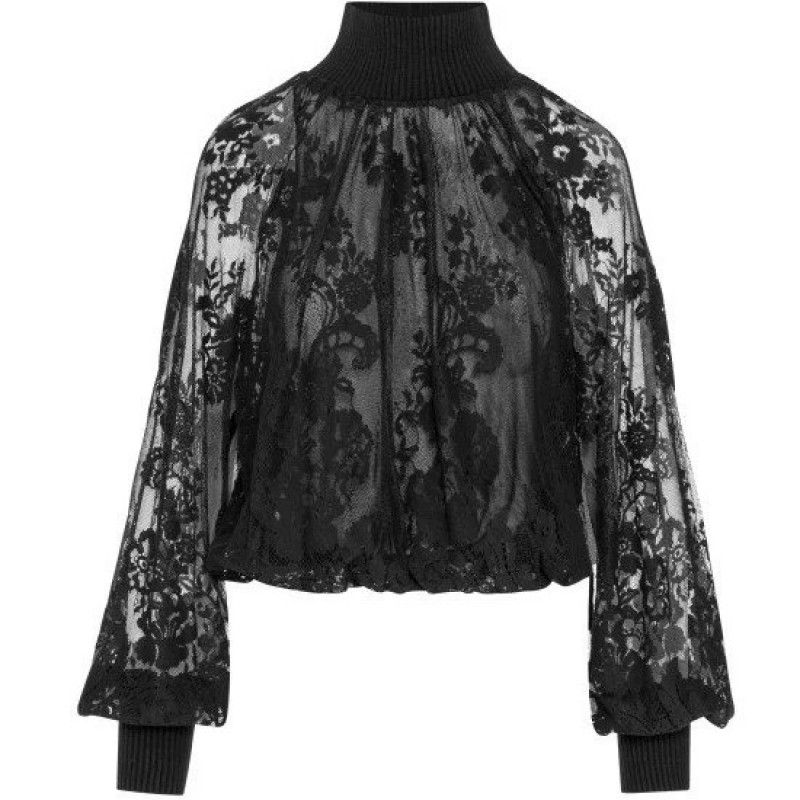 Lace turtleneck blouse Black Access