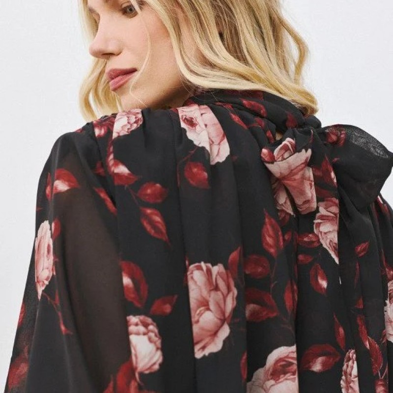 Floral mini dress with ruffles Black Access