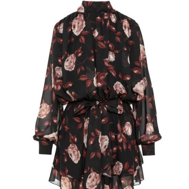 Floral mini dress with ruffles Black Access