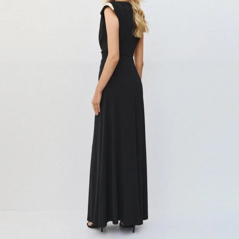 Maxi dress with knot and slit Black Access