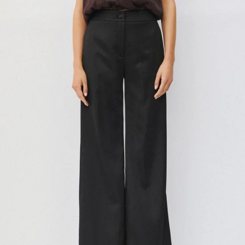 Satin trousers high waisted Black Access