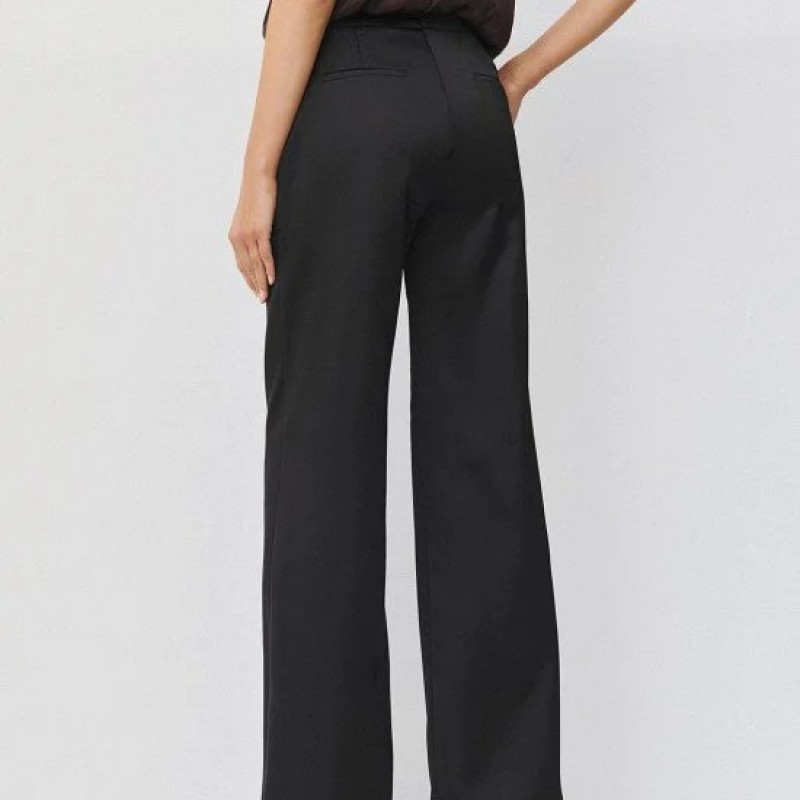 Satin trousers high waisted Black Access