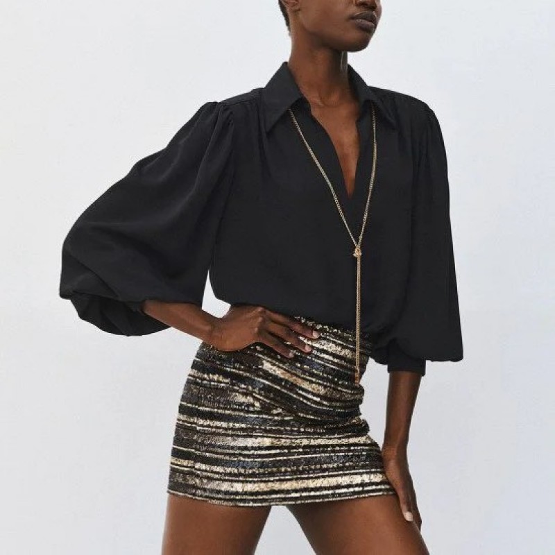 Mini skirt with sequins Gold Access