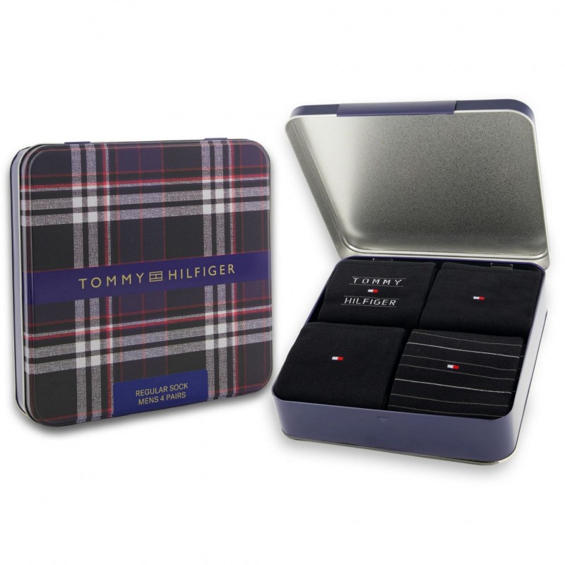 Κάλτσες 4pack giftbox stripe Black Tommy jeans