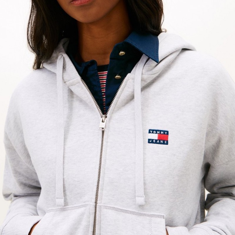 Ζακέτα φούτερ με κουκούλα TJW BXY zip Grey Tommy jeans
