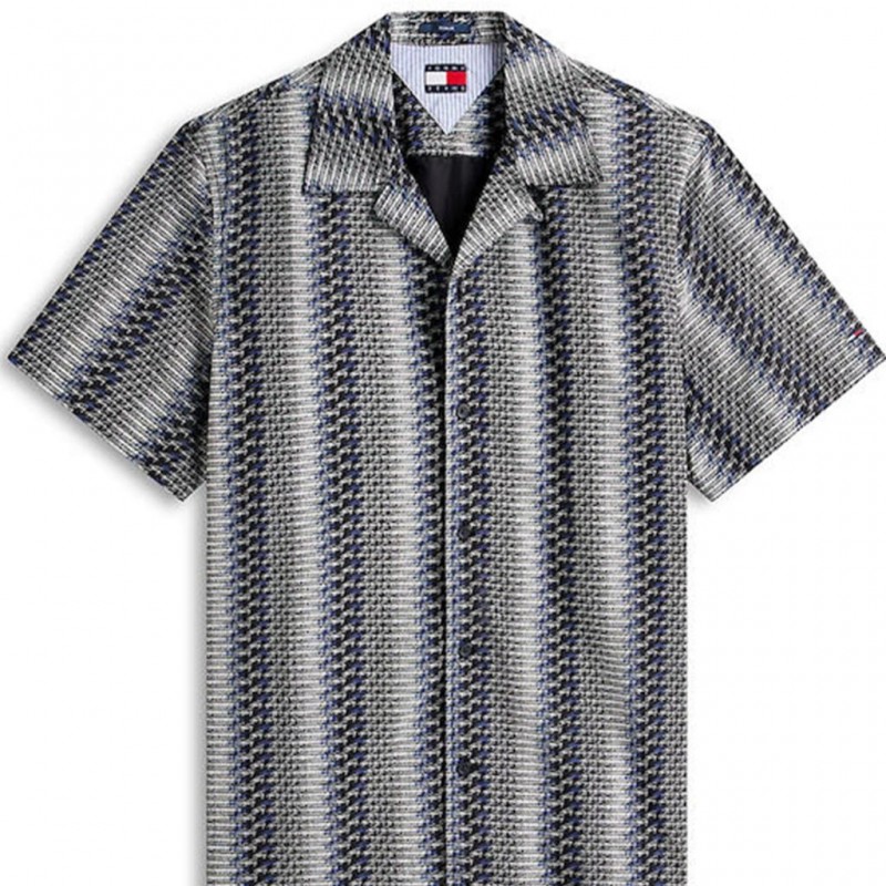 Shirt short sleeved TJM  AOP CAMP Black Tommy jeans