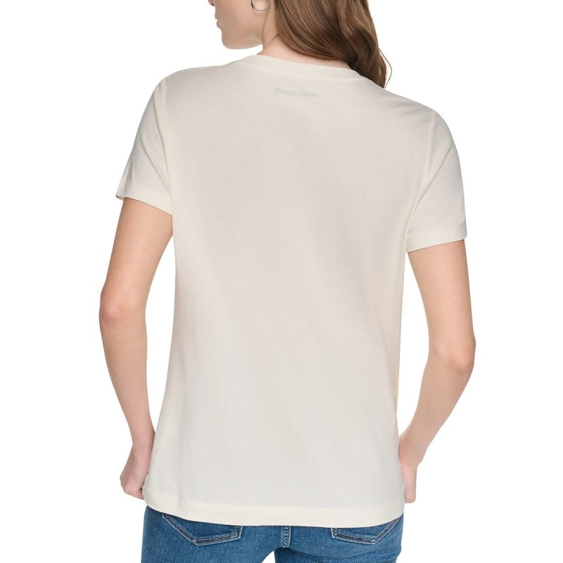 T-shirt sequin stacked Ecru DKNY