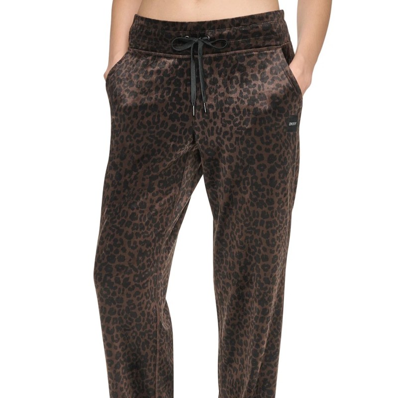 Jogger pants mid rise leopard Brown DKNY