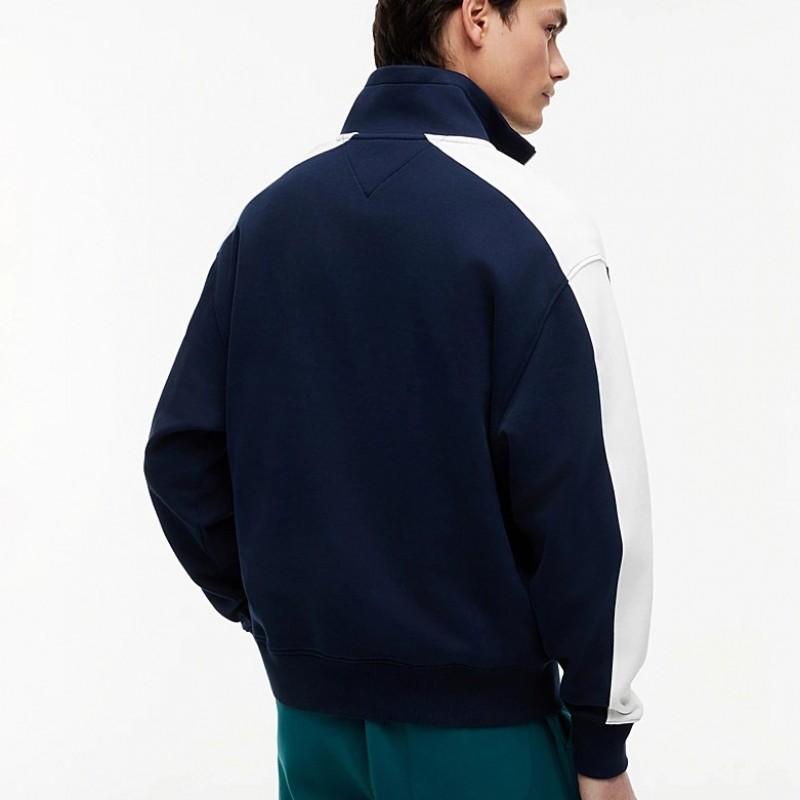 Μπλούζα με μακρύ μανίκι και φερμουάρ 1/4 TJM Cblock Blue Tommy jeans