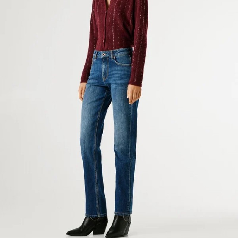 Τζίν mid-rise Mary straight Blue Pepe jeans