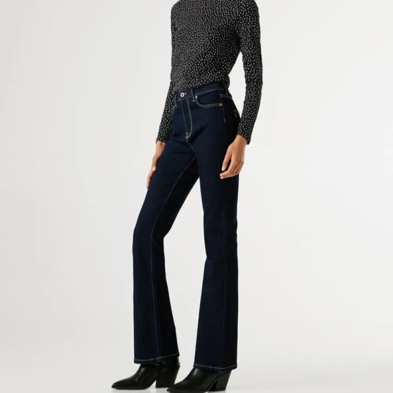 Τζίν high-rise flare fit Dion Blue Pepe jeans