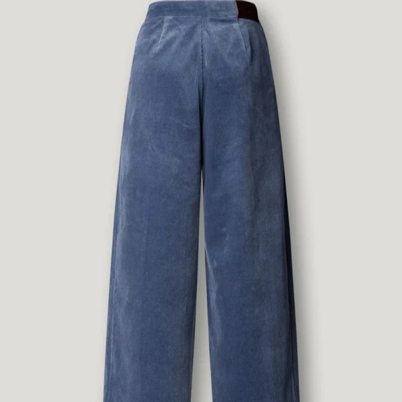 Wide fit corduroy trousers Chloe Blue Pepe jeans