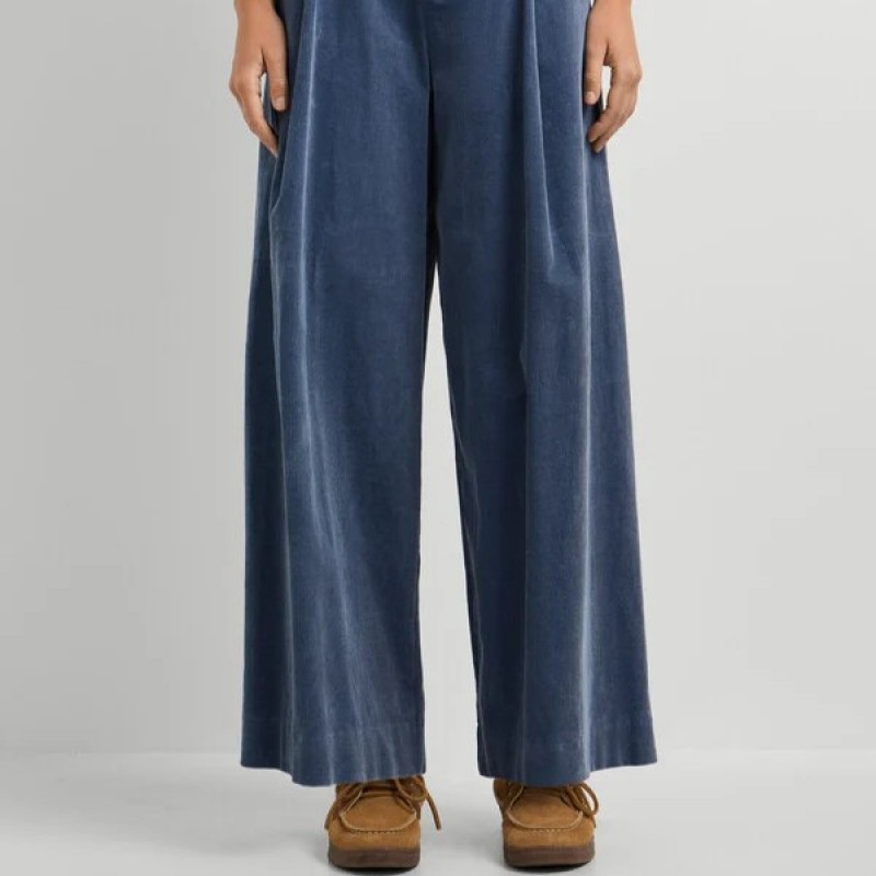 Wide fit corduroy trousers Chloe Blue Pepe jeans