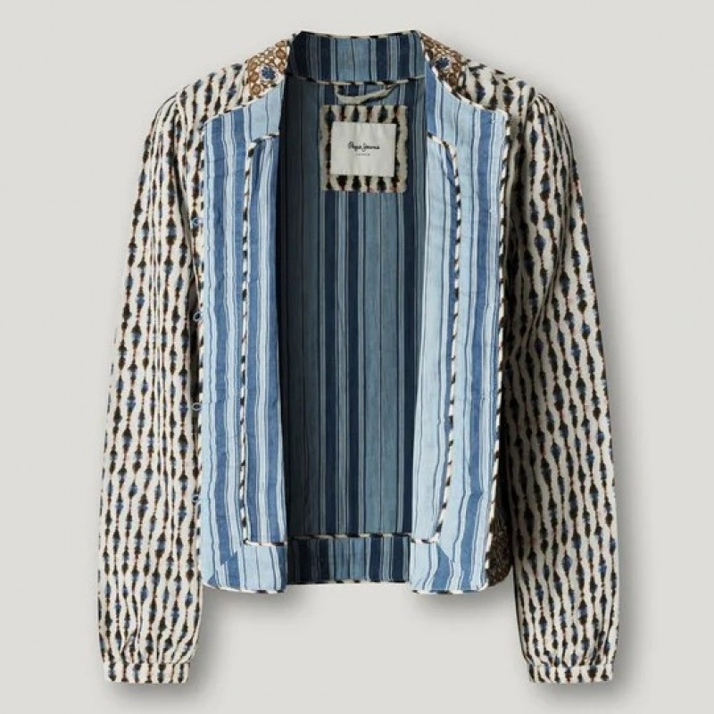 Jacket Ikat printed Kim White Pepe jeans