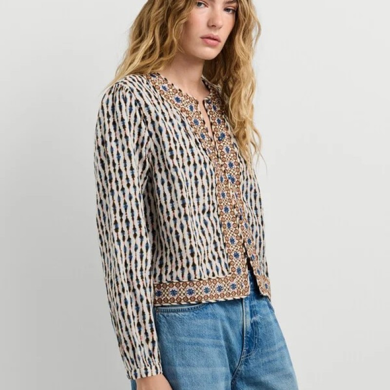 Jacket Ikat printed Kim White Pepe jeans