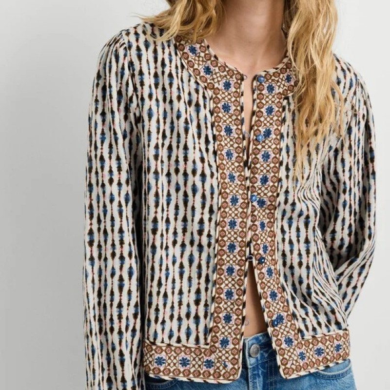 Jacket Ikat printed Kim White Pepe jeans