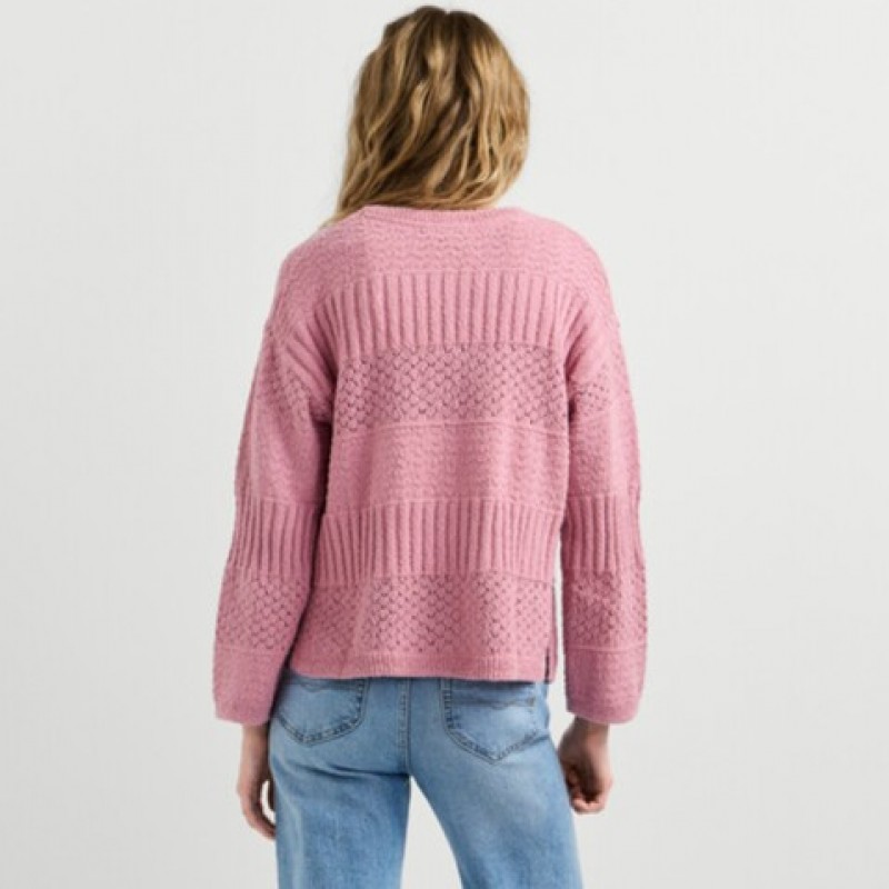 Crew neck crochet jumper Alaya Pink Pepe jeans