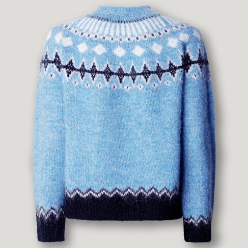 Crew neck fair isle knit jumper Allura Ciel Pepe jeans
