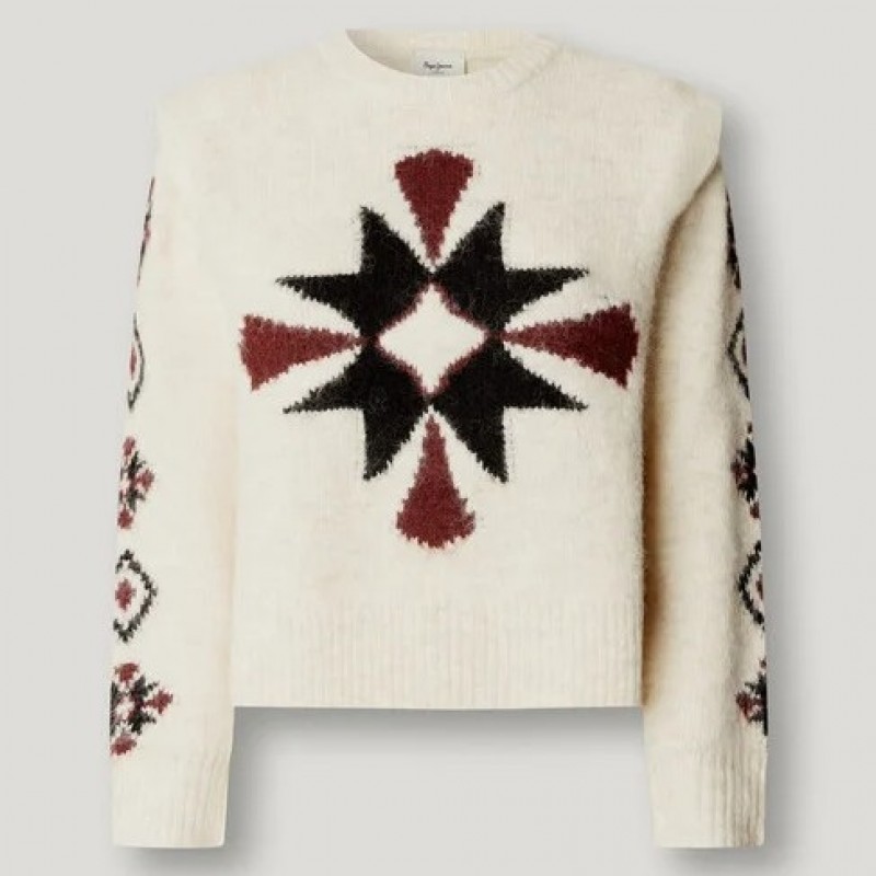 Knit crew neck jumper Audrey Beige Pepe jeans