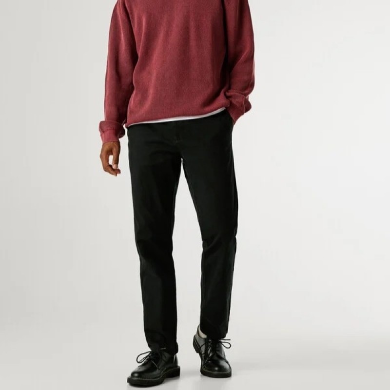 Pants chino twill Black Pepe jeans
