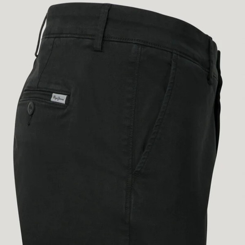 Pants chino twill Black Pepe jeans