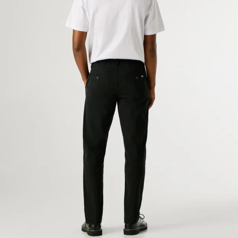 Pants chino twill Black Pepe jeans