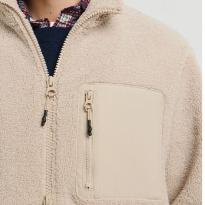 Jacket Borg regular fit Beige Pepe jeans