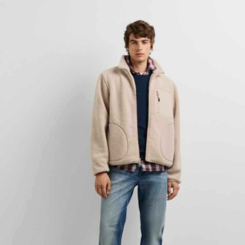 Jacket Borg regular fit Beige Pepe jeans