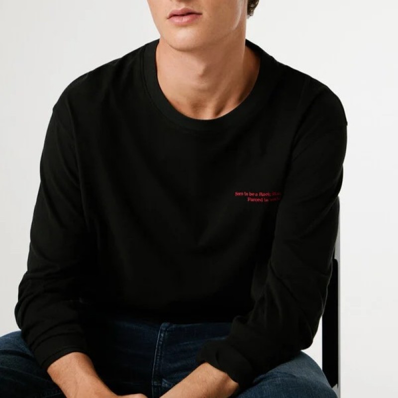 Μπλούζα με μακρύ μανίκι Somer Black Pepe Jeans
