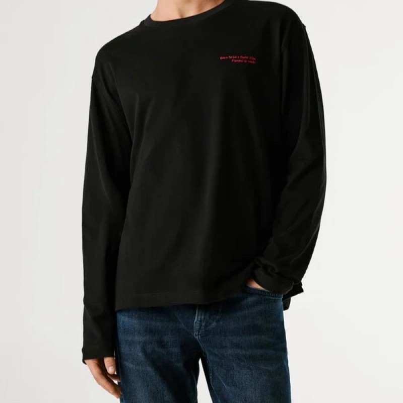 Μπλούζα με μακρύ μανίκι Somer Black Pepe Jeans