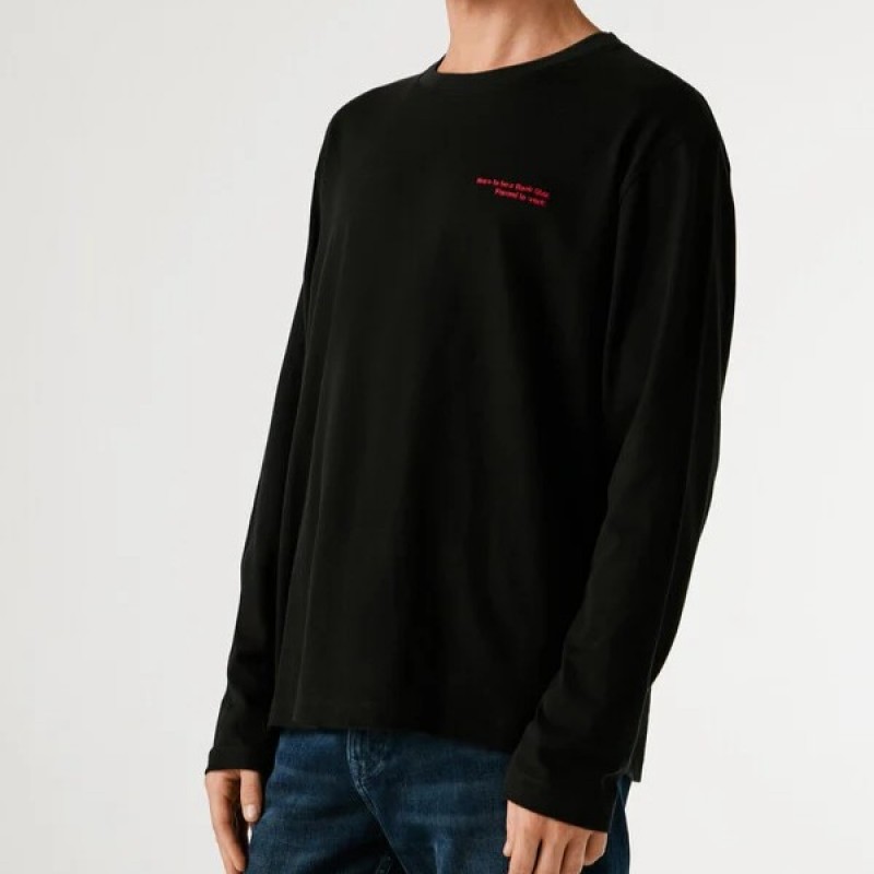 Μπλούζα με μακρύ μανίκι Somer Black Pepe Jeans