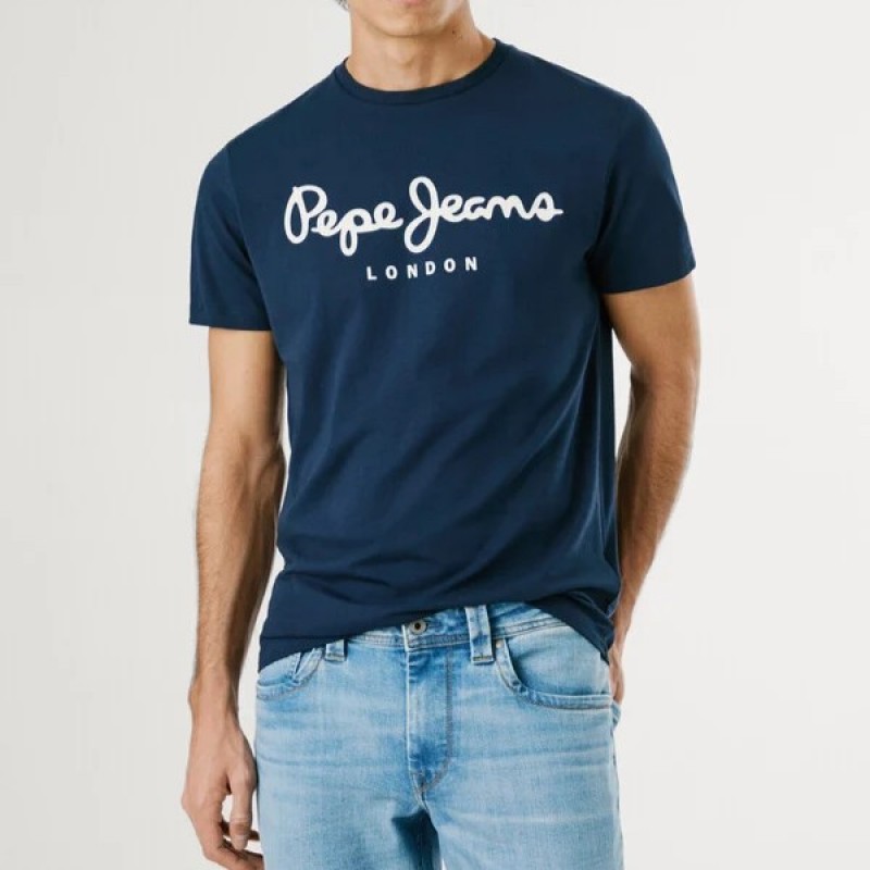 T-shirt essentials original stretch Blue Pepe jeans
