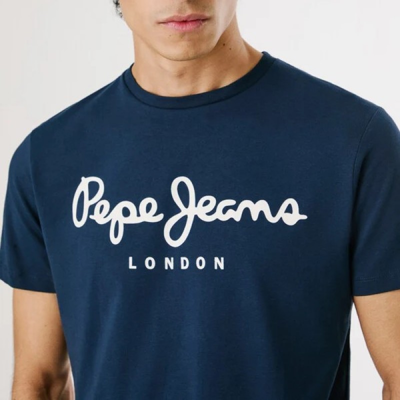 T-shirt essentials original stretch Blue Pepe jeans