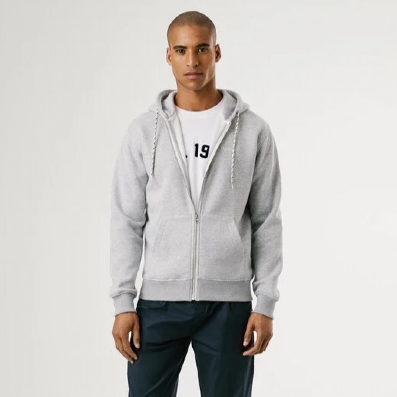 Ζακέτα φούτερ με κουκούλα Macbeth Grey Pepe jeans