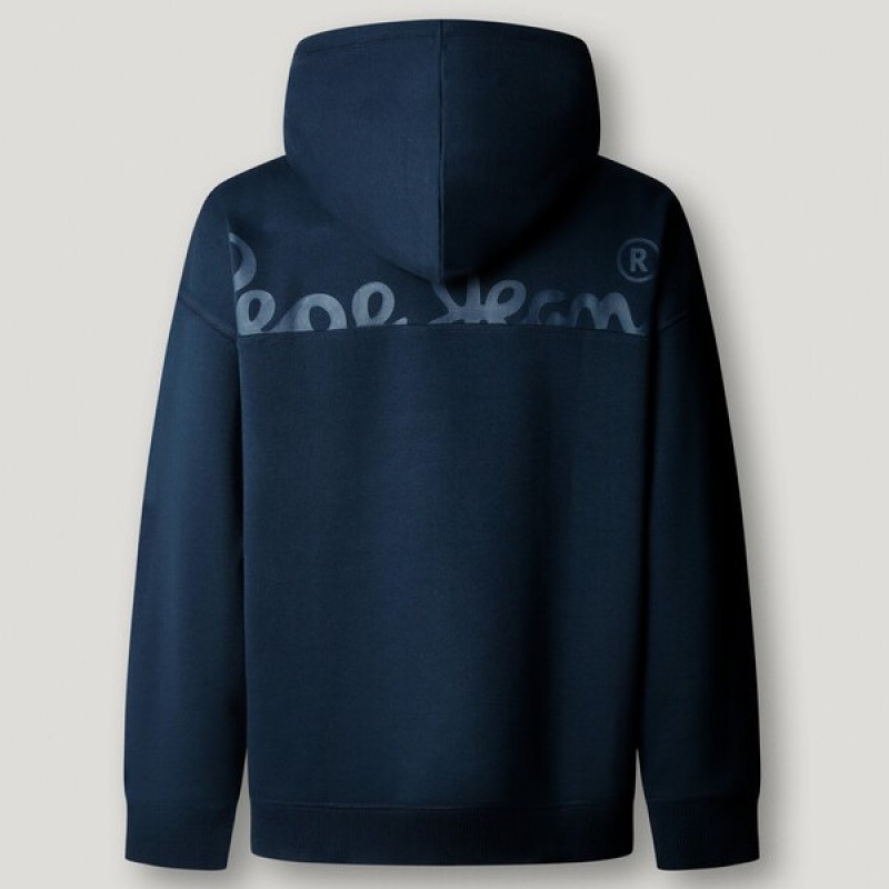 Φούτερ με κουκούλα PJL73 Blue Pepe jeans