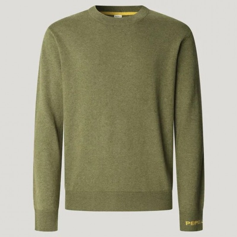 Regular fit crew neck jumper Andre Olive Pepe jeans