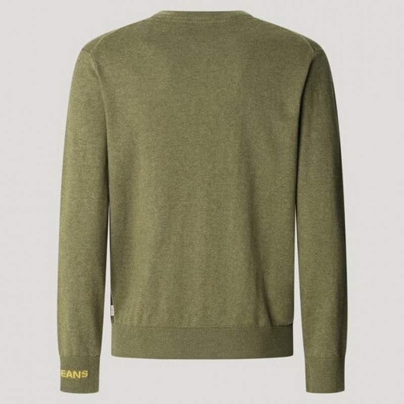 Regular fit crew neck jumper Andre Olive Pepe jeans