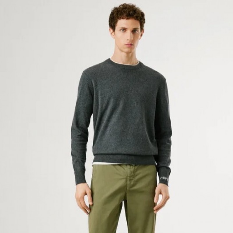 Regular fit crew neck jumper Andre Grey Pepe jeans