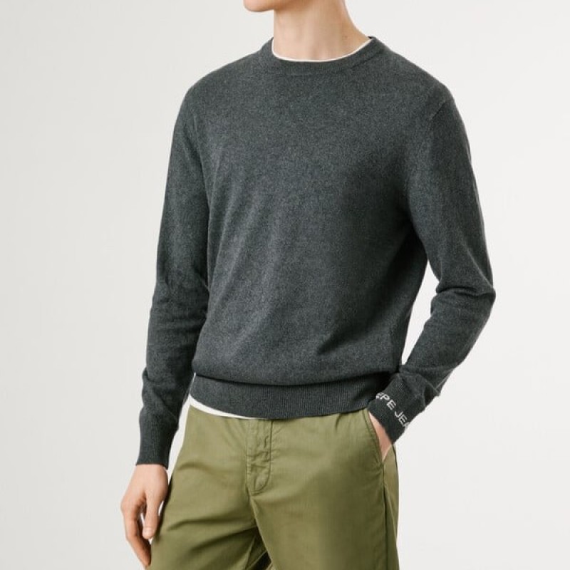 Regular fit crew neck jumper Andre Grey Pepe jeans