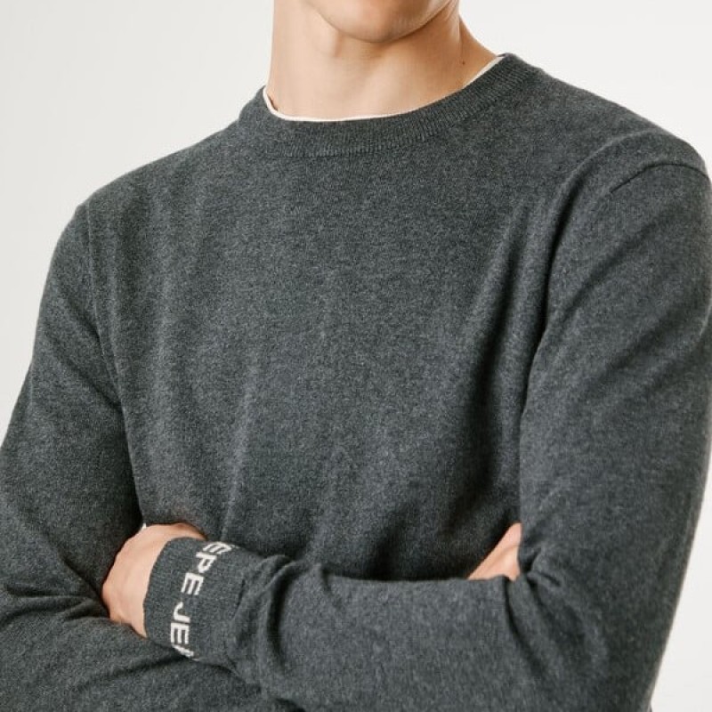 Regular fit crew neck jumper Andre Grey Pepe jeans