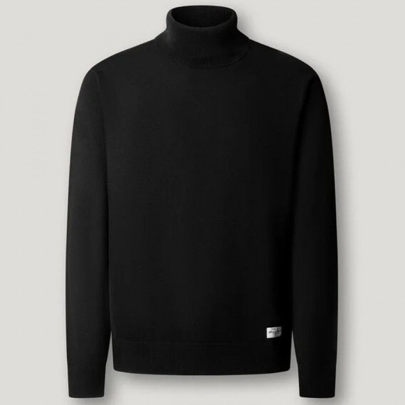 Regular fit high neck knit jumper Andre Black Pepe jeans