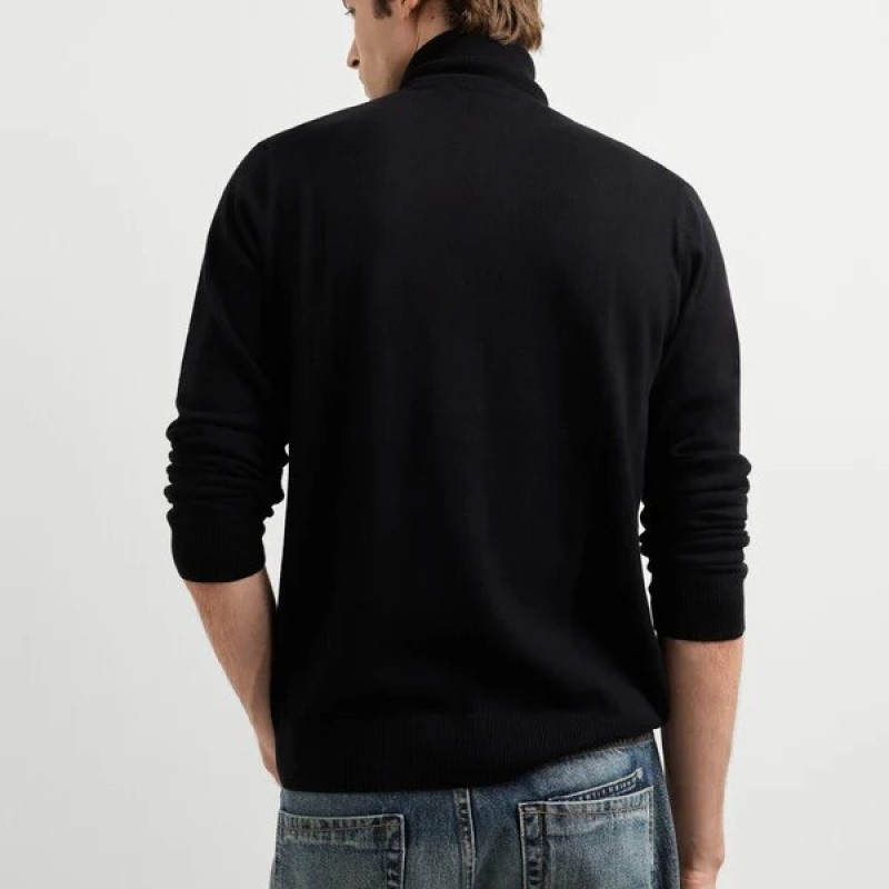 Regular fit high neck knit jumper Andre Black Pepe jeans