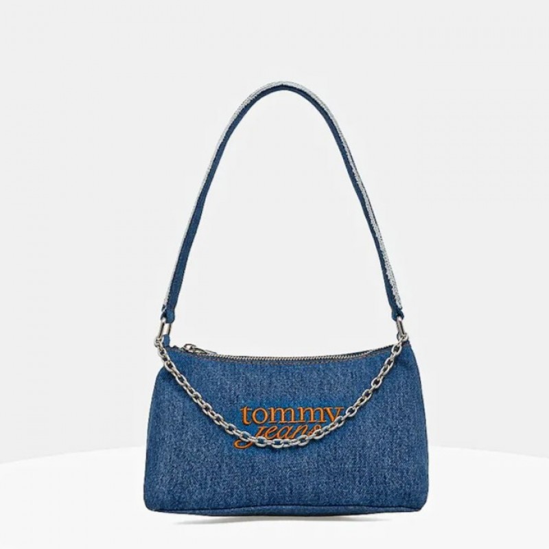 Τσάντα Ώμου τζίν cool denim Blue Tommy jeans 