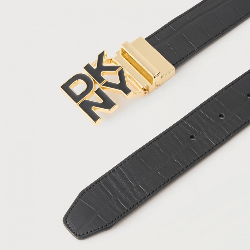 Belt reversible stacked Black/Gold DKNY