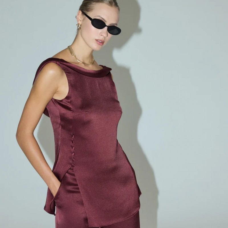 Μπλούζα αμάνικη Raina Bordeaux Enzzo