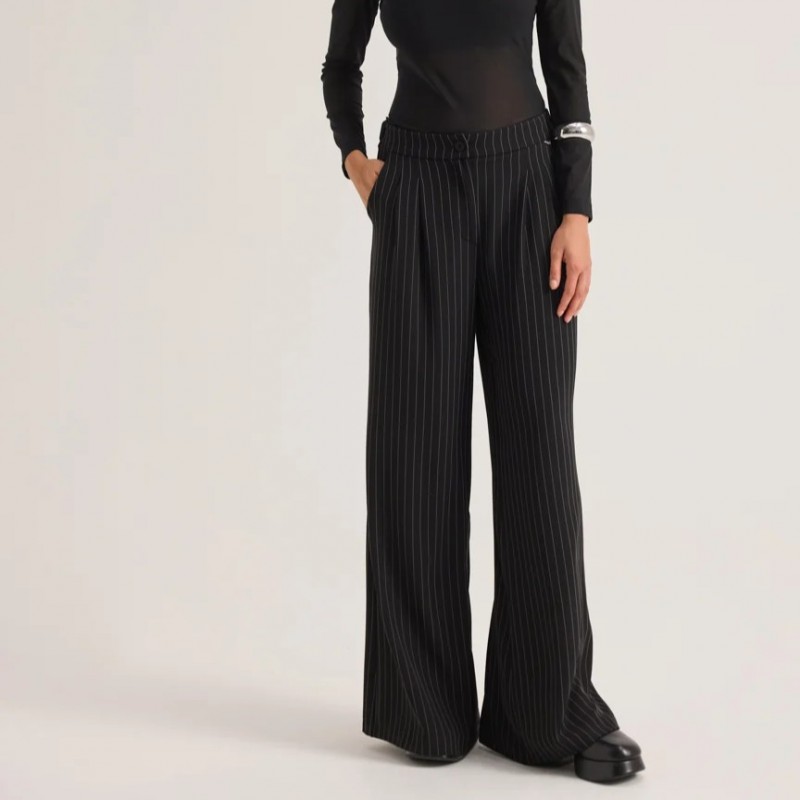 Παντελόνι με ρίγες Goldie Black Enzzo