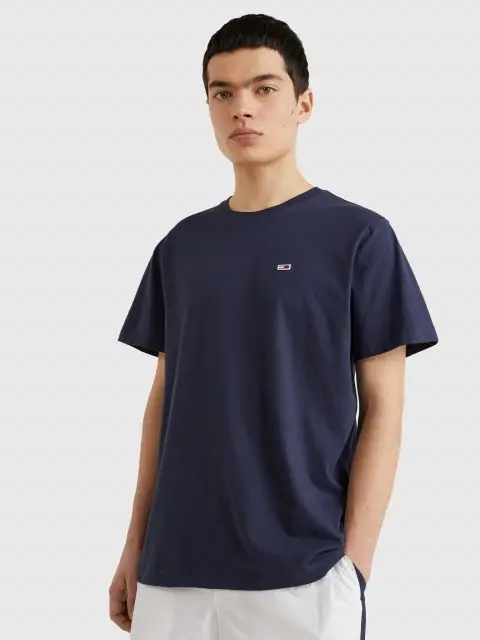 Μπλούζα με κοντό μανίκι TJM Classic Jersey C neck Twilight Navy Tommy Jeans